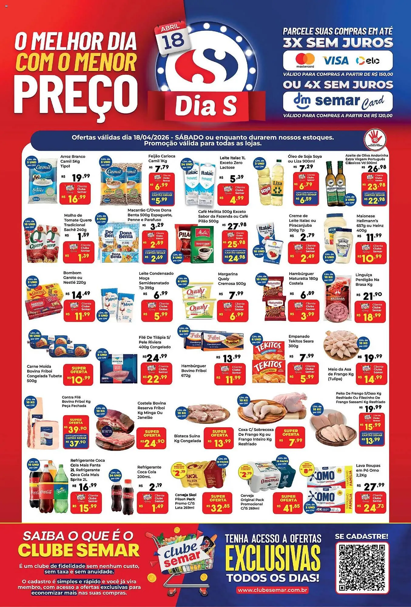 Encarte de Folheto Semar Supermercado 18 de abril até 18 de abril 2026 - Pagina 1