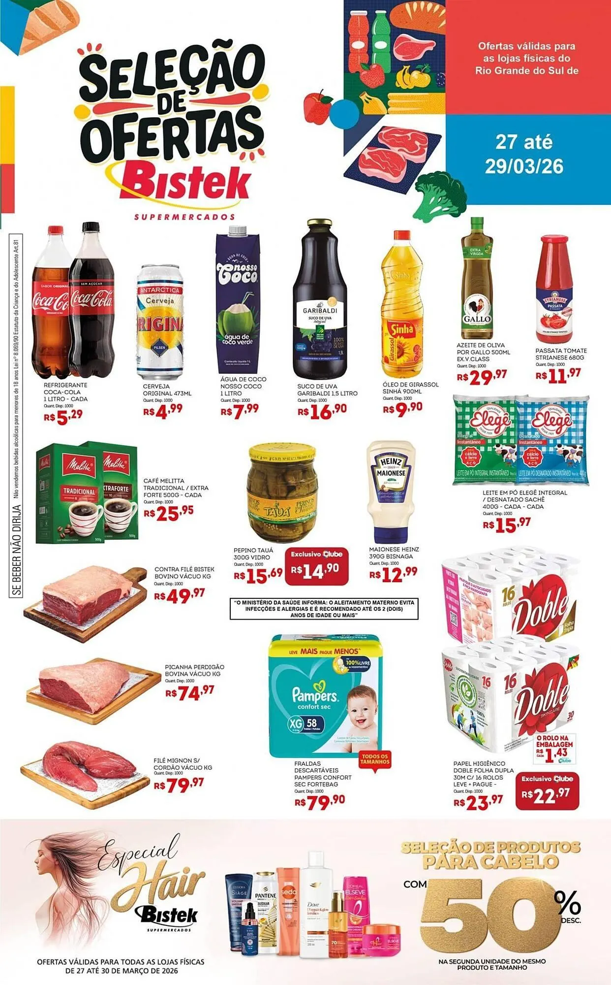 Encarte de Encarte Bistek Supermercados 27 de março até 29 de março 2026 - Pagina 1