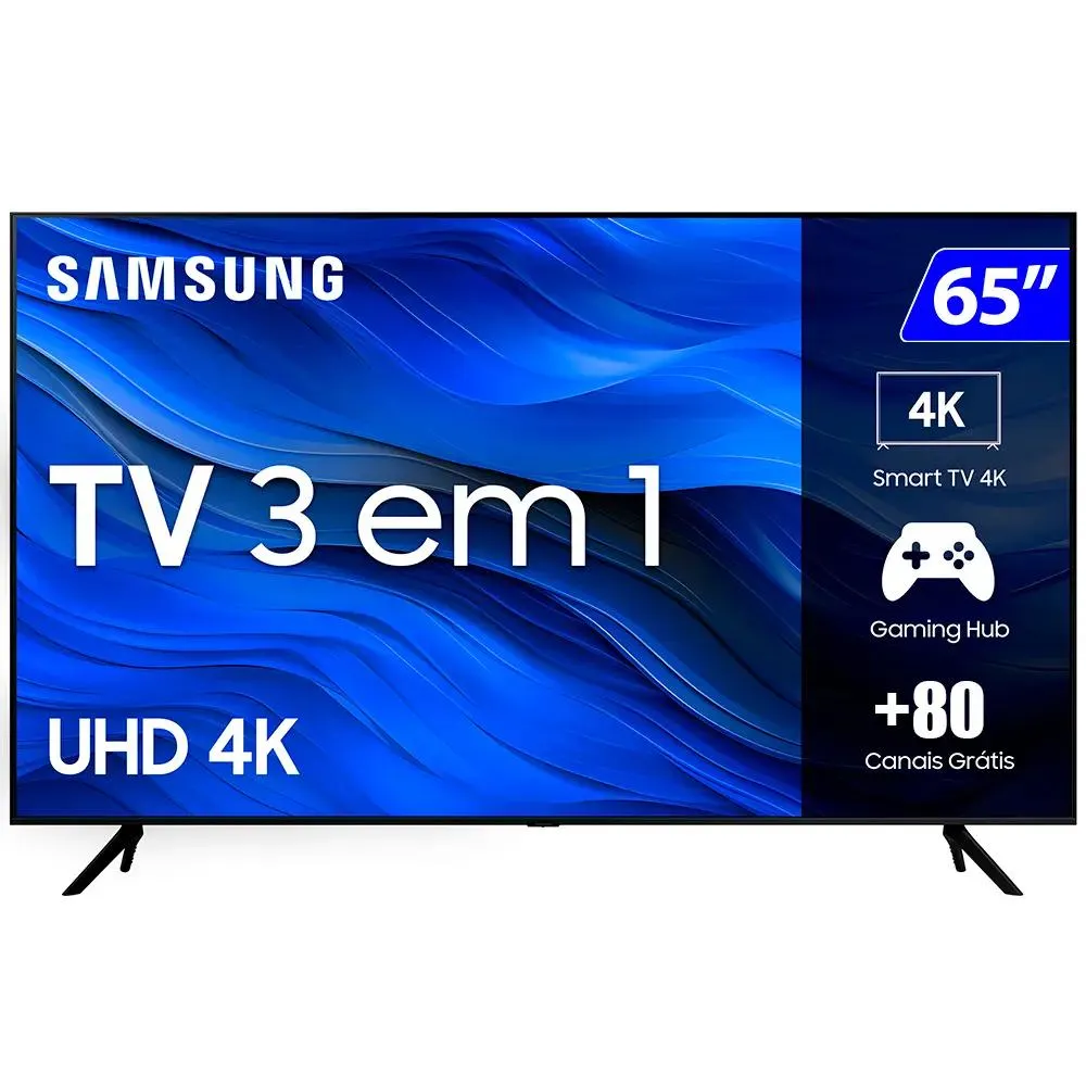 Smart TV Samsung 65" 4K Wi-Fi Crystal UHD Comando de Voz UN65CU7700GXZD