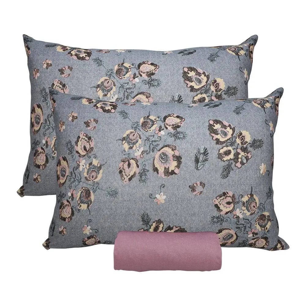 Jogo de Cama Queen Doce Vida Miraflores Rosa Cravo 30cm 3 Peças 0310310MFRSC - Portallar