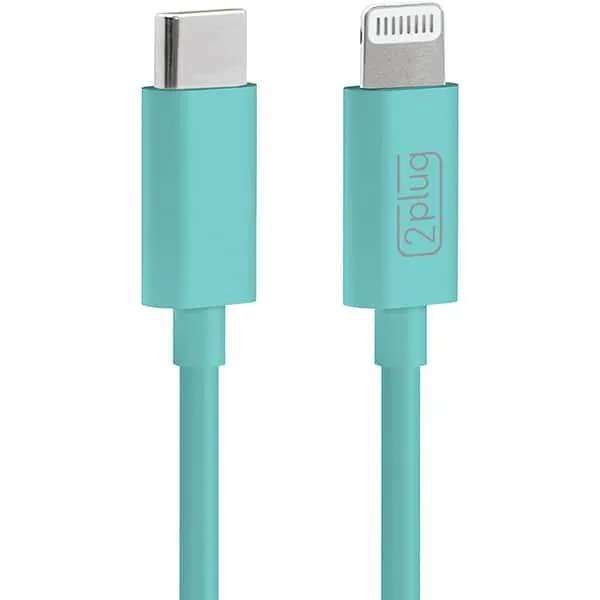 Cabo USB C para lightning, certificado Apple, 1m, Azul, 2Plug - CX 1 UN