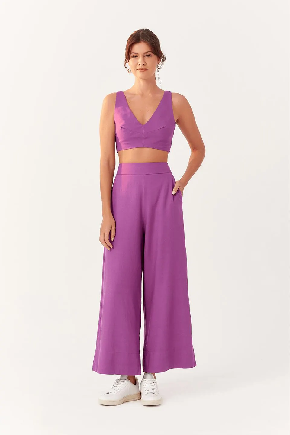 Calça Linho Bolso Faca Bf