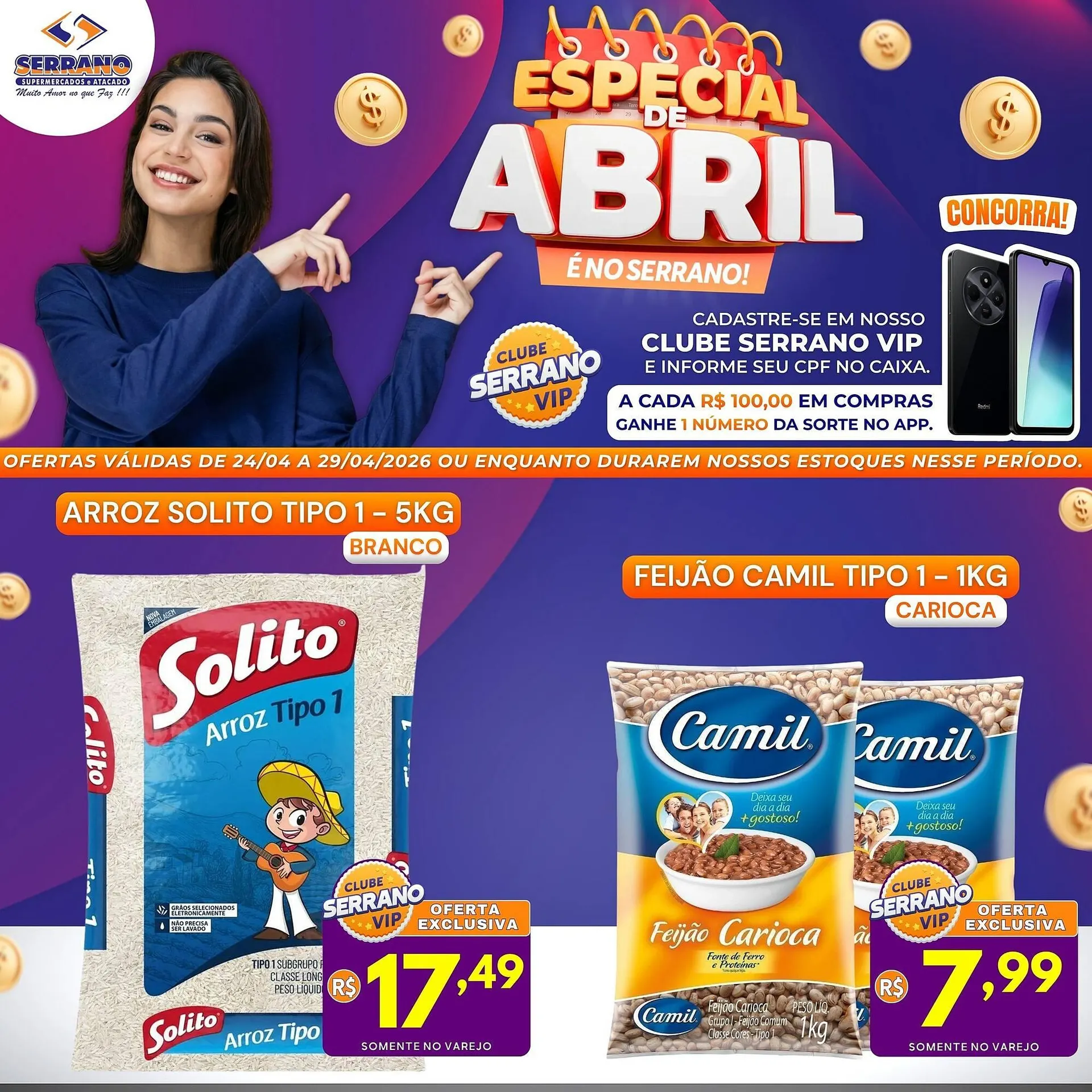 Encarte de Catálogo Serrano Supermercado 24 de abril até 29 de abril 2026 - Pagina 1