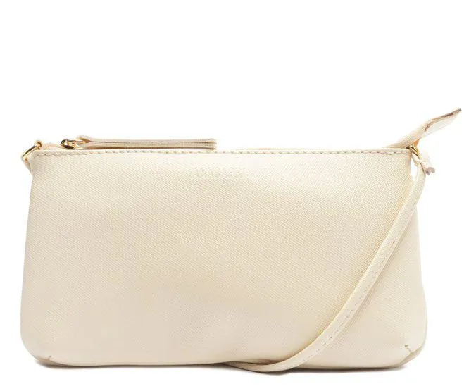 Bolsa Crossbody Média Branca Texturizada