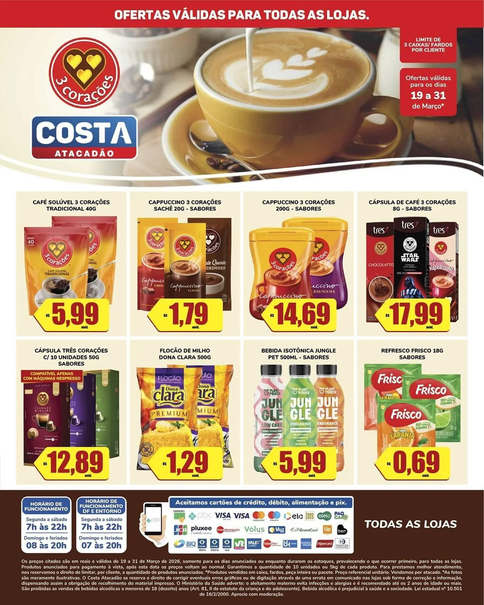 Encarte de Tabloide Costa Atacadão 19 de março até 31 de março 2026 - Pagina 1