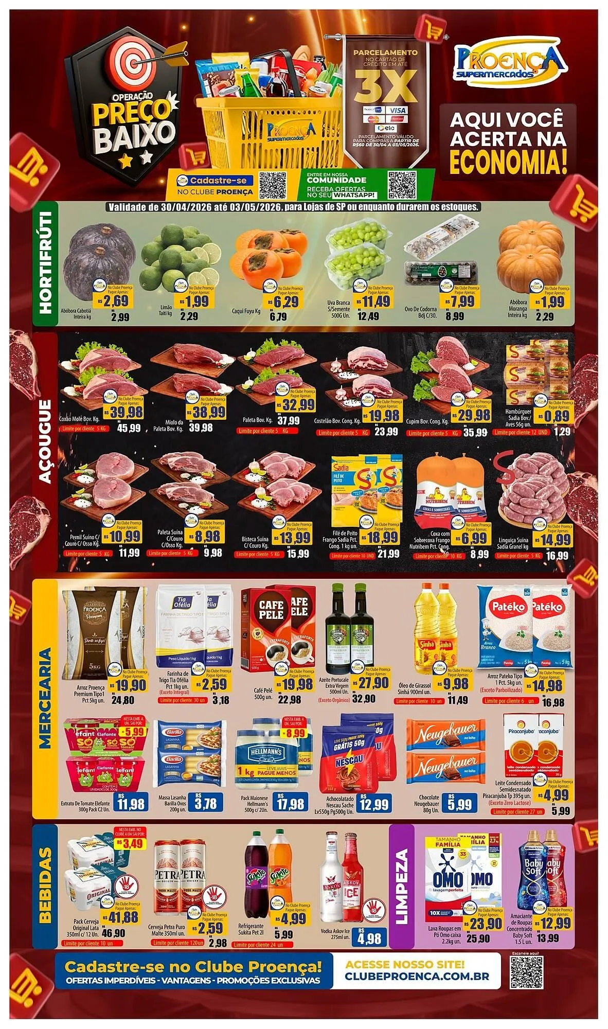 Encarte de Catálogo Proença Supermercados 30 de abril até 3 de maio 2026 - Pagina 1