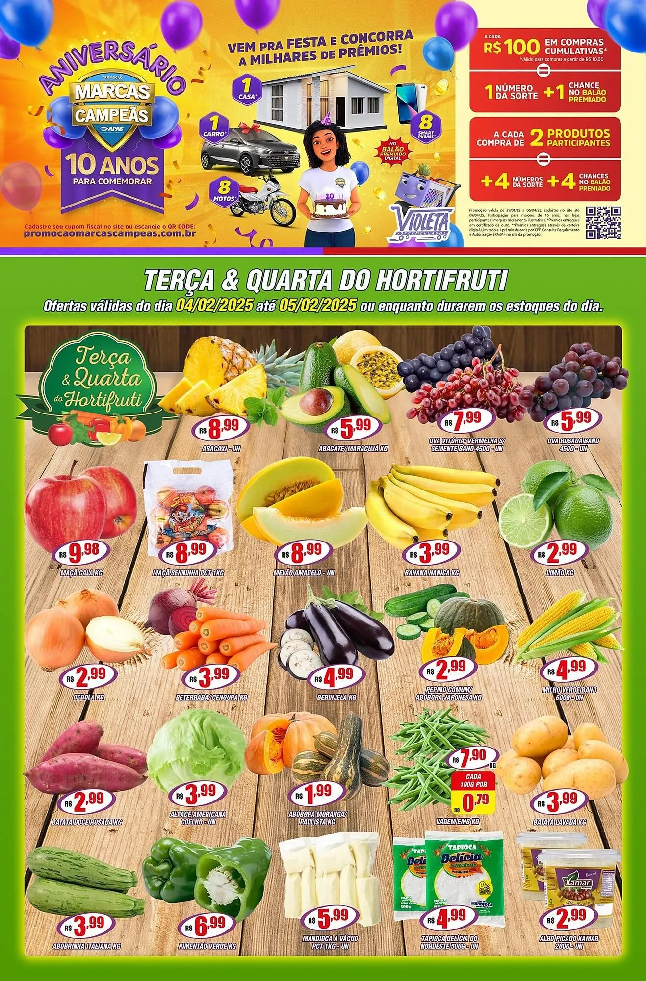 Encarte de Catálogo Violeta Supermercados 4 de fevereiro até 5 de fevereiro 2025 - Pagina 1