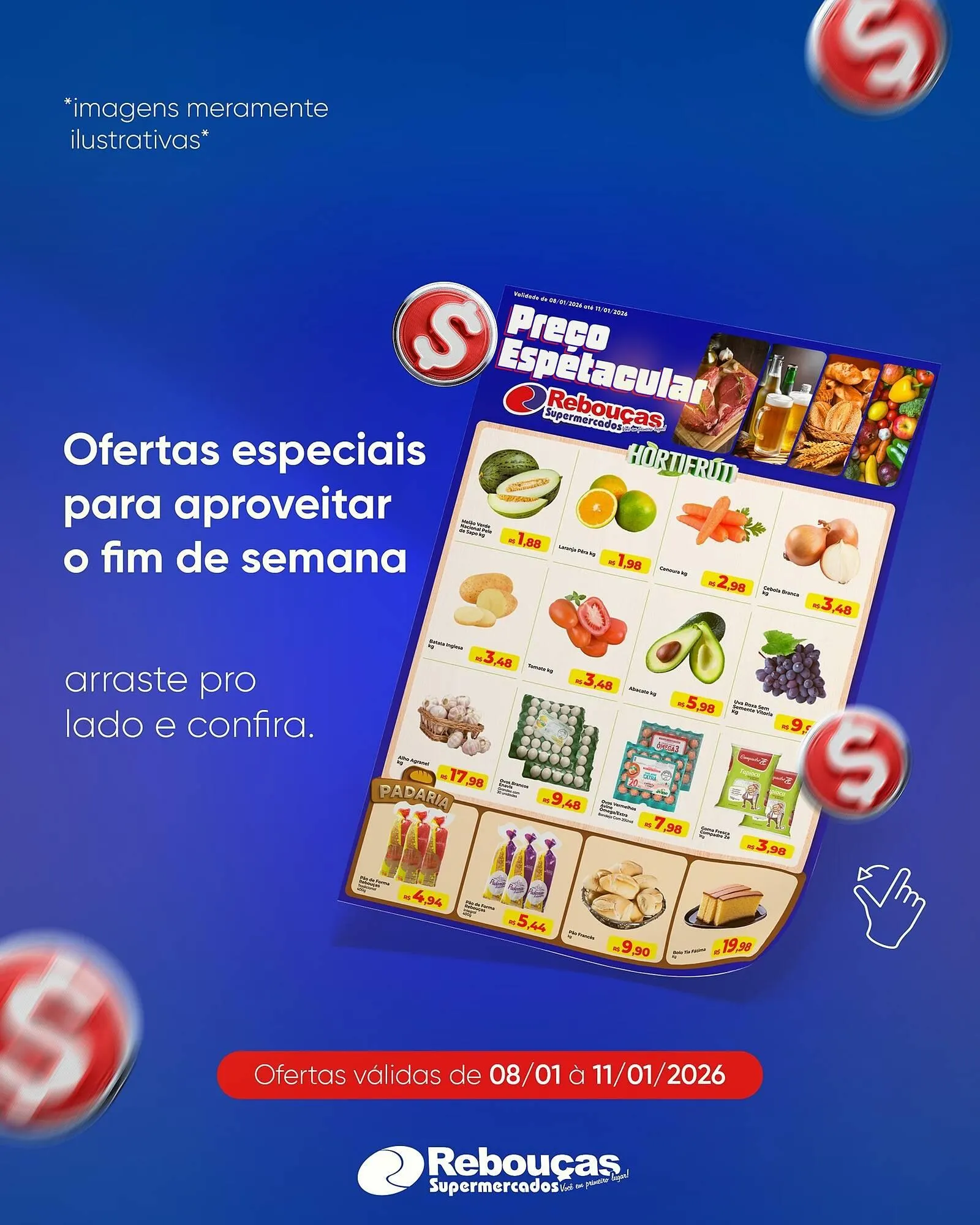 Encarte de Catálogo Rebouças Supermercados 8 de janeiro até 11 de janeiro 2026 - Pagina 1