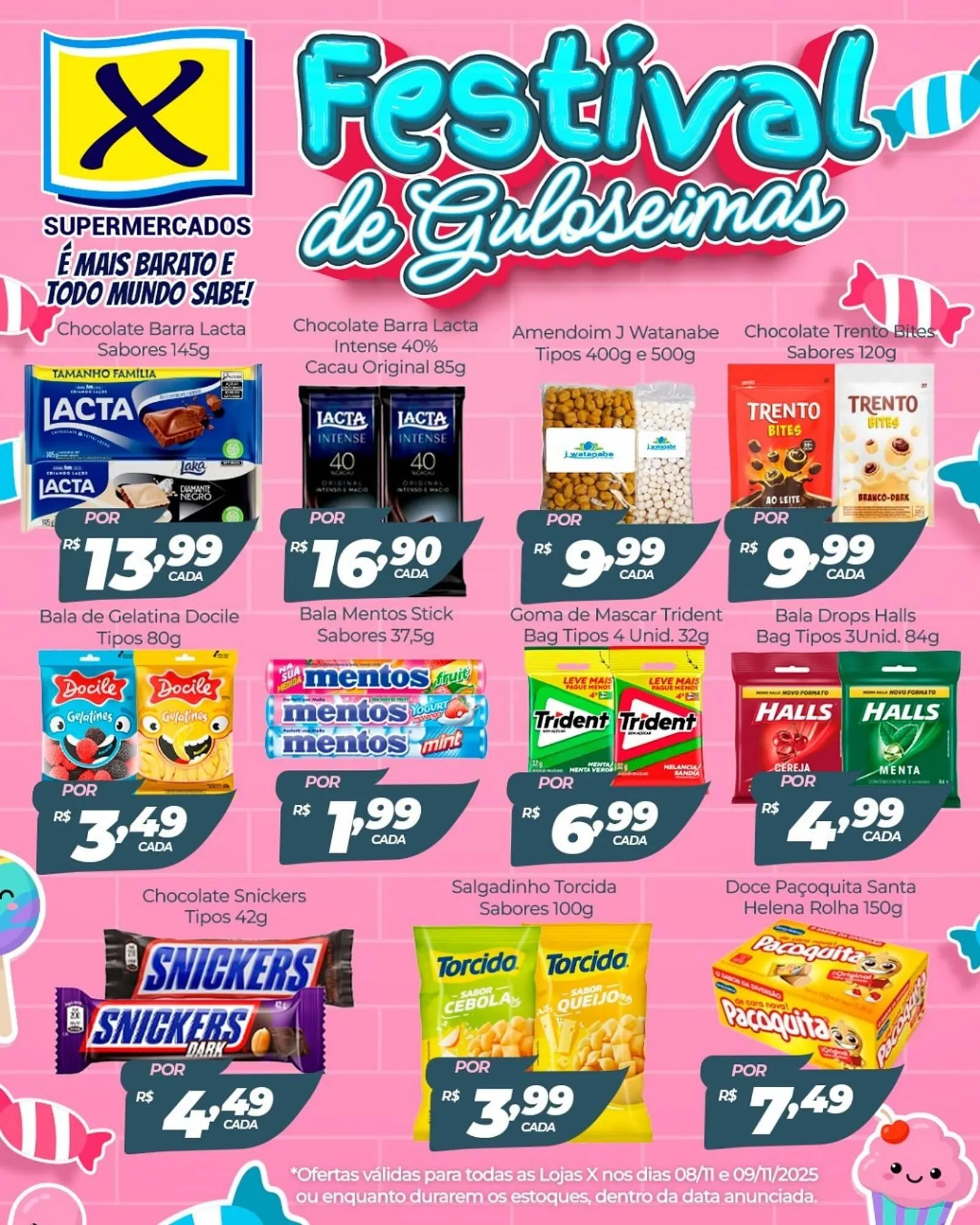 Encarte de Folheto X Supermercados 8 de novembro até 9 de novembro 2025 - Pagina 1