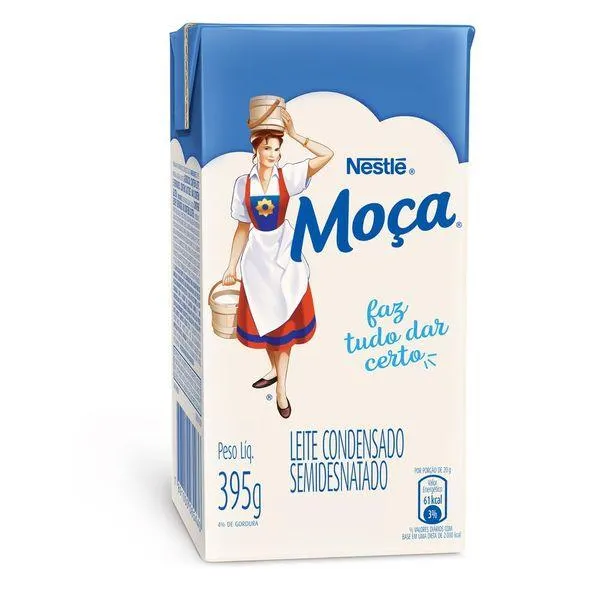 Leite Condensado Nestlé Moça Semi Desnatado 395g (Tetra Pak)