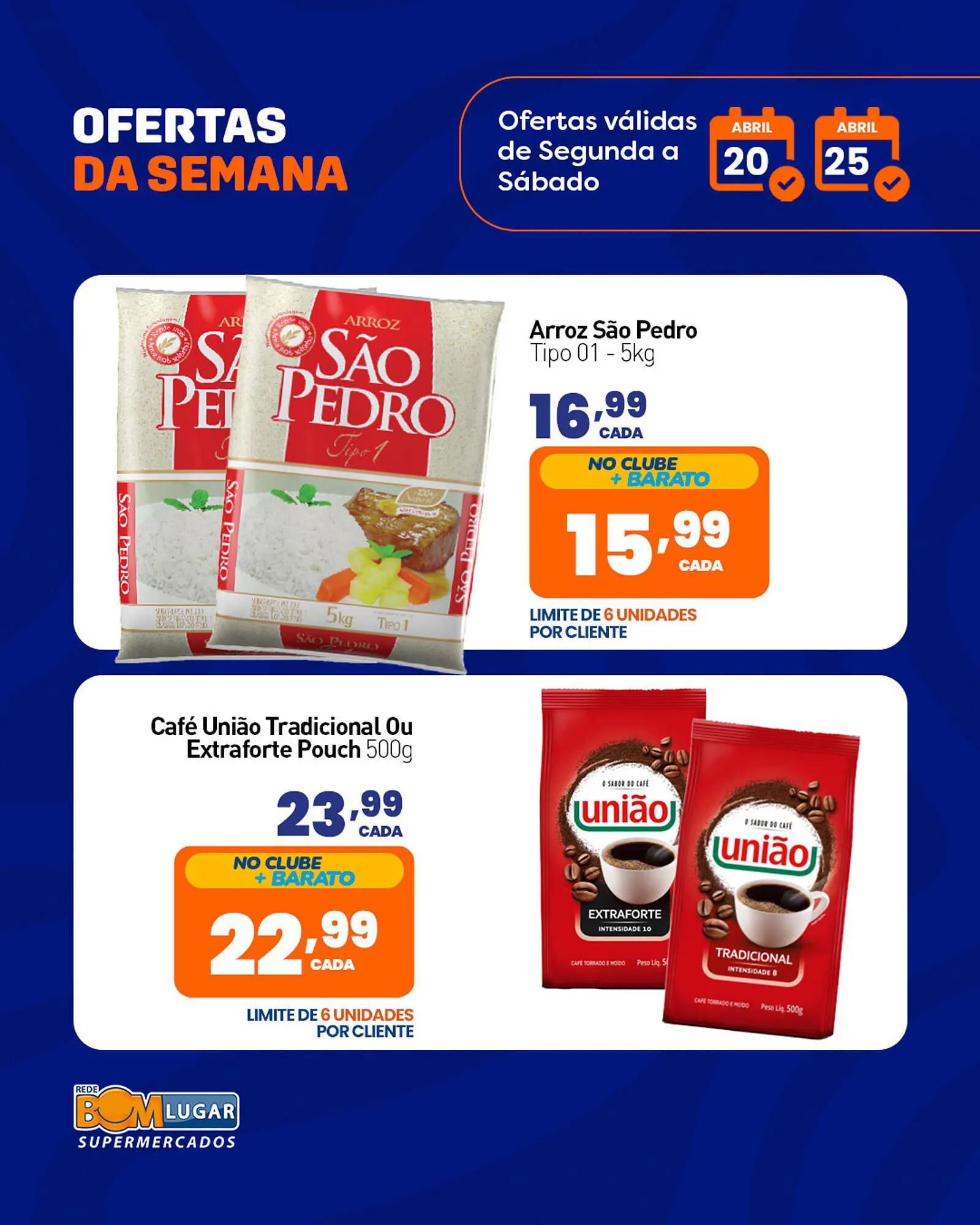 Encarte de Folheto Rede Bom Lugar 21 de abril até 25 de abril 2026 - Pagina 1