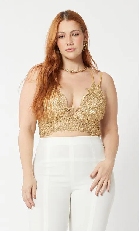 Under Top Renda Dourado - Dourado