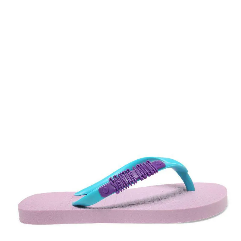 Flip Flop Infantil Lilás Borracha Tiras Flat