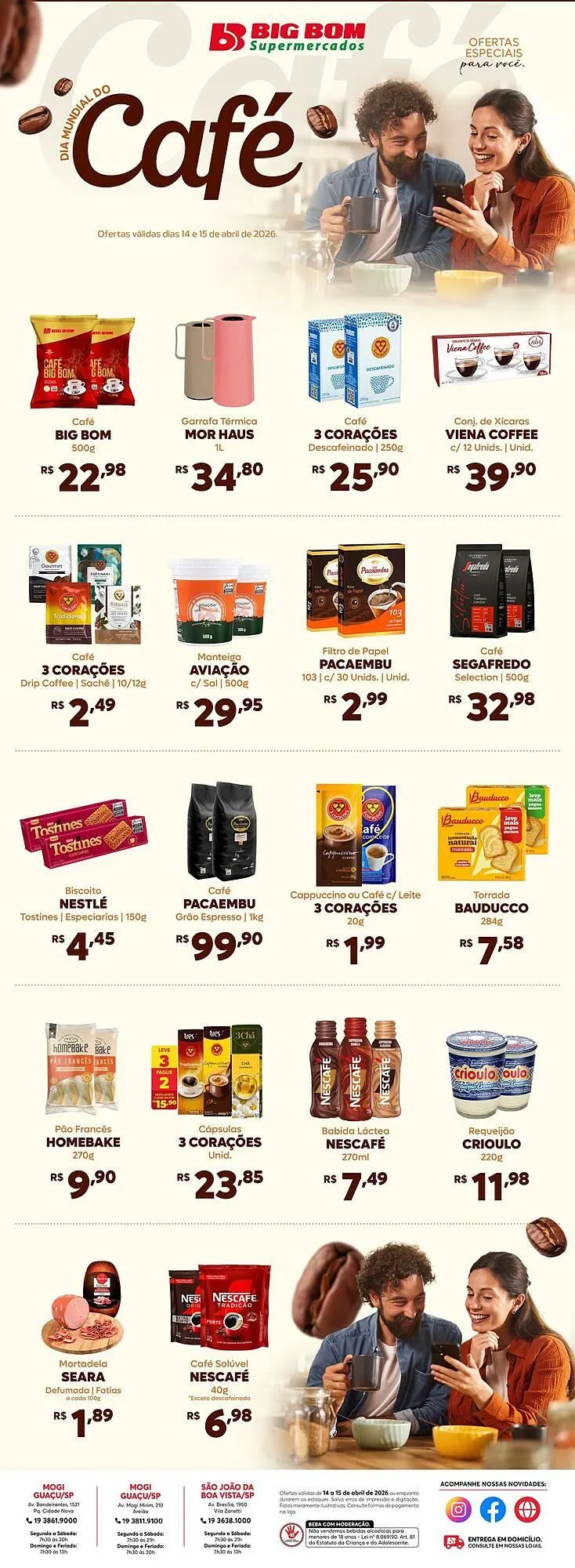 Encarte de Catálogo Big Bom Supermercados 14 de abril até 15 de abril 2026 - Pagina 1