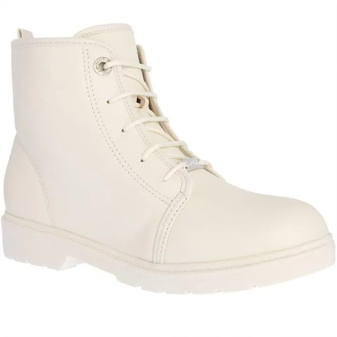 Bota Coturno Infantil Molekinha Tratorada Pespontos Off White