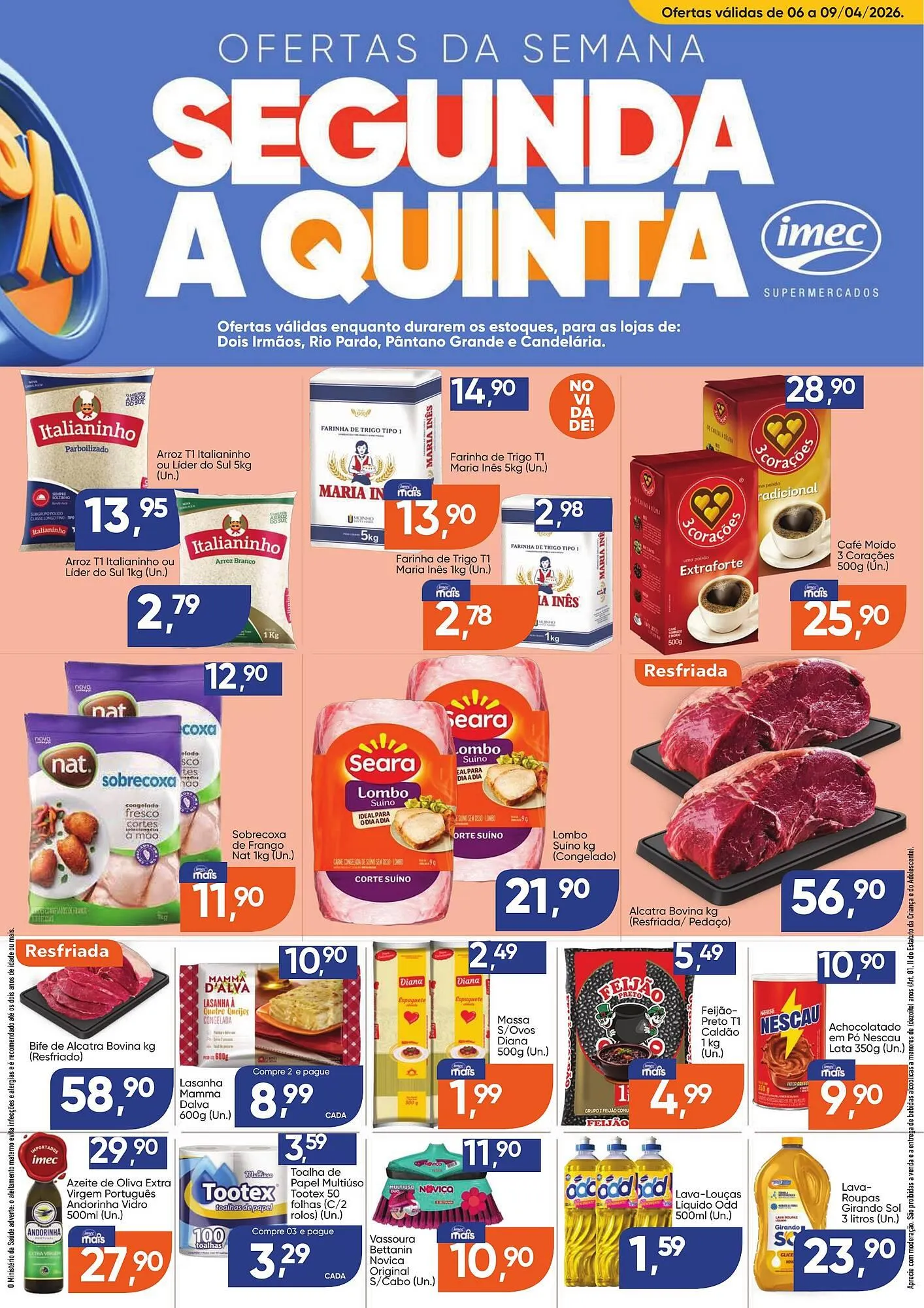 Encarte de Catálogo Imec Supermercados 6 de abril até 9 de abril 2026 - Pagina 1