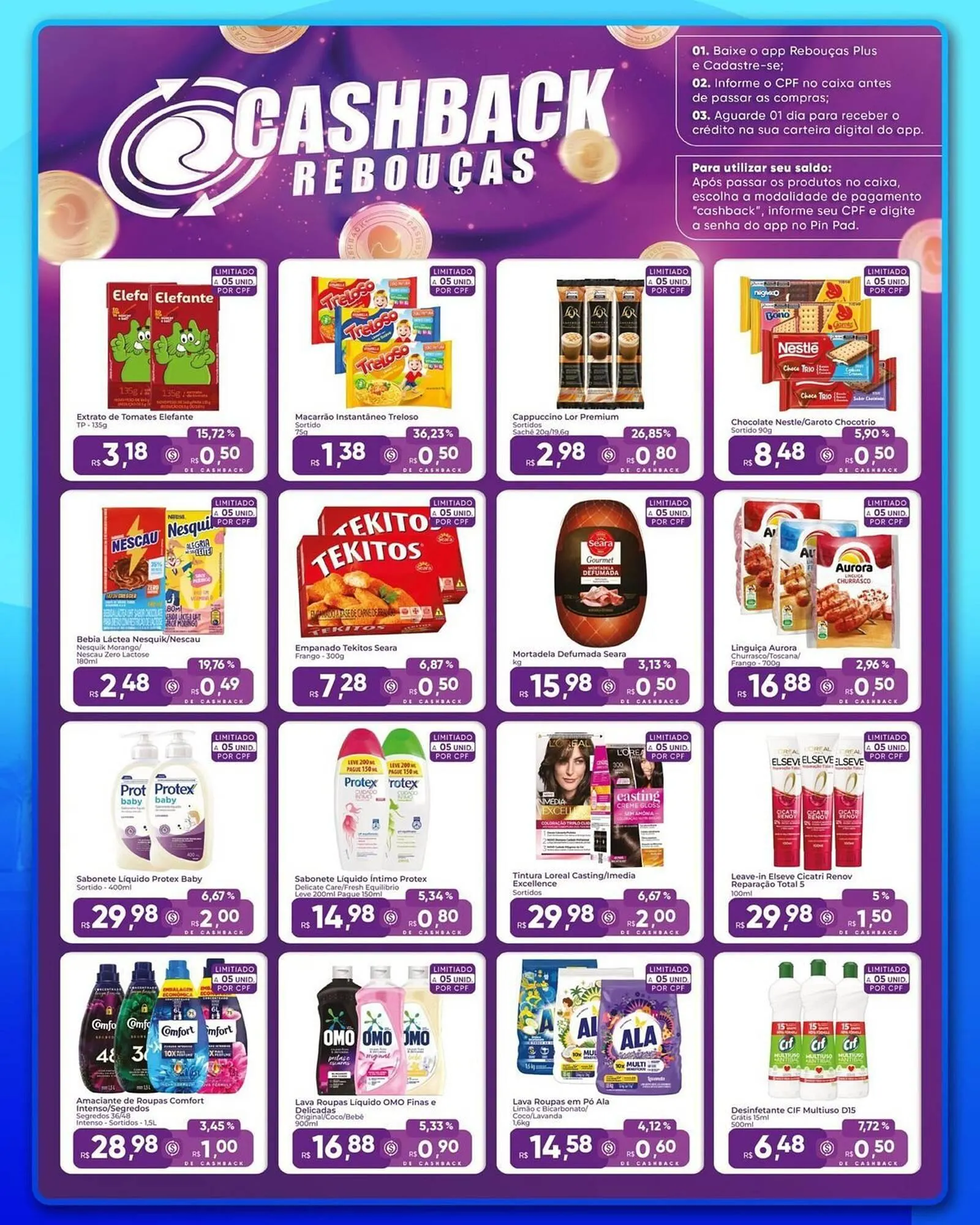 Encarte de Catálogo Rebouças Supermercados 17 de julho até 20 de julho 2025 - Pagina 2