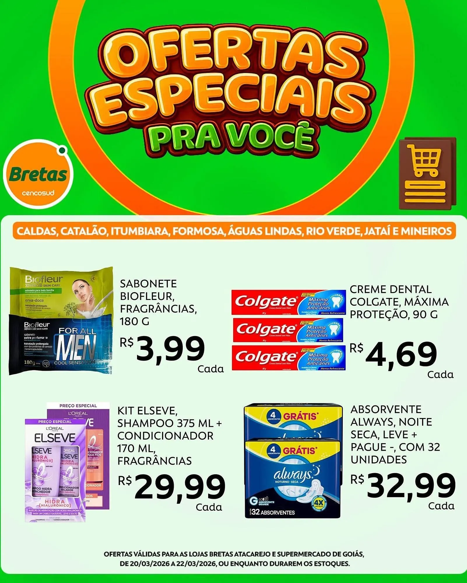 Encarte de Catálogo Supermercados Bretas 20 de março até 22 de março 2026 - Pagina 1