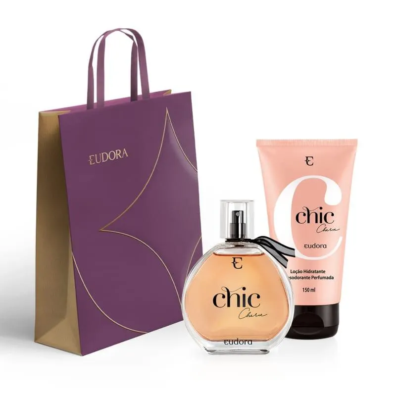 Combo Presente Chic Chérie: Desodorante Colônia 95ml + Loção Corporal 150ml + Sacola