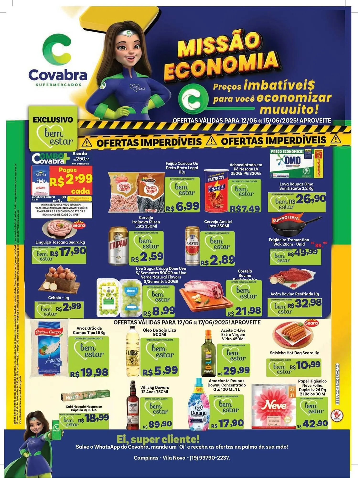 Encarte de Catálogo Covabra Supermercados 12 de junho até 17 de junho 2025 - Pagina 1