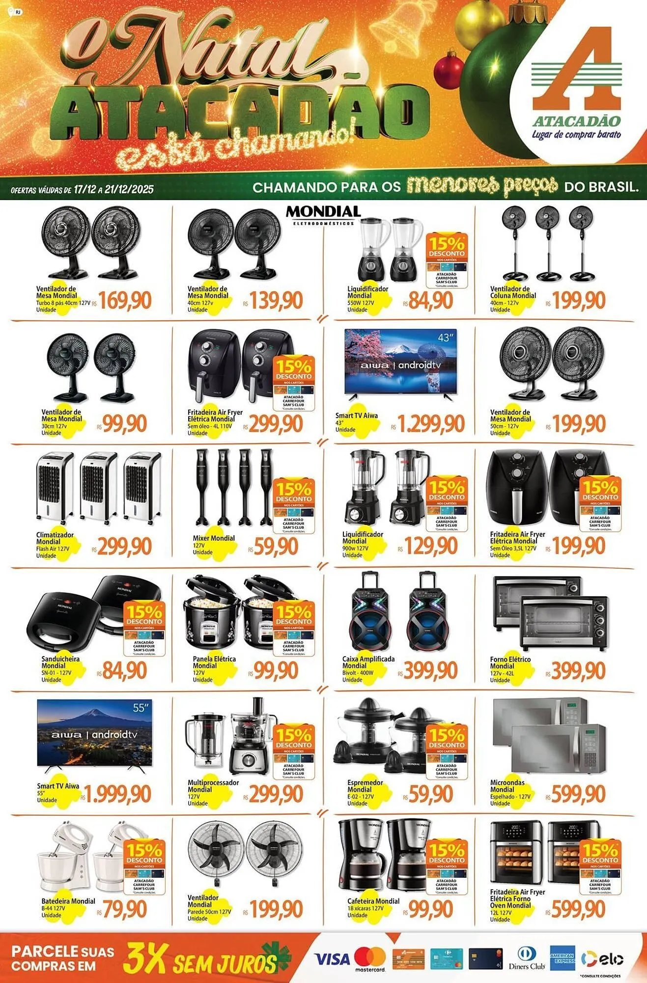 Encarte de Folheto Atacadão 17 de dezembro até 21 de dezembro 2025 - Pagina 1