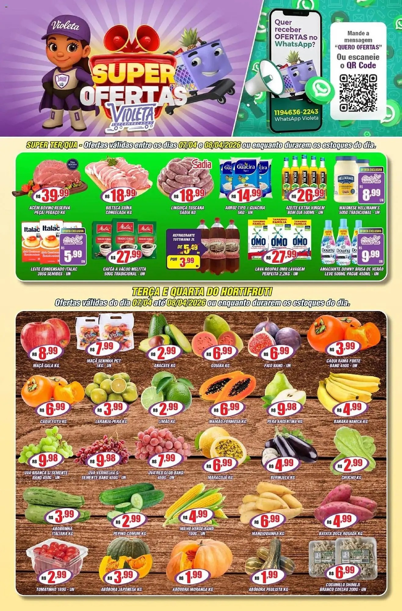 Encarte de Catálogo Violeta Supermercados 6 de abril até 9 de abril 2026 - Pagina 1