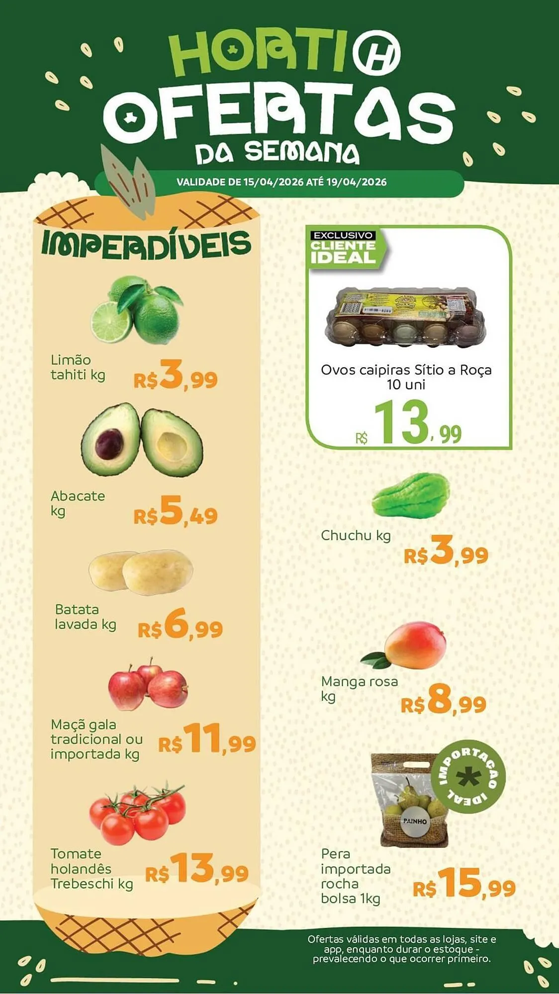 Encarte de Catálogo Hiperideal Supermercados 15 de abril até 19 de abril 2026 - Pagina 1