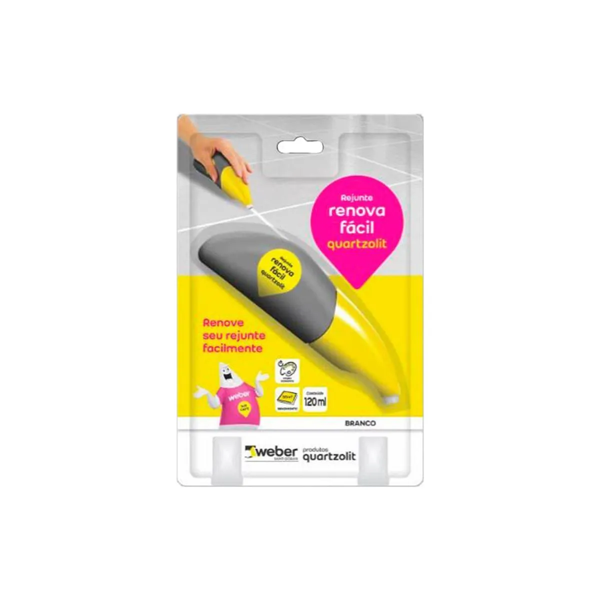Rejunte Acrílico Quartzolit Renova Fácil 120ml Branco