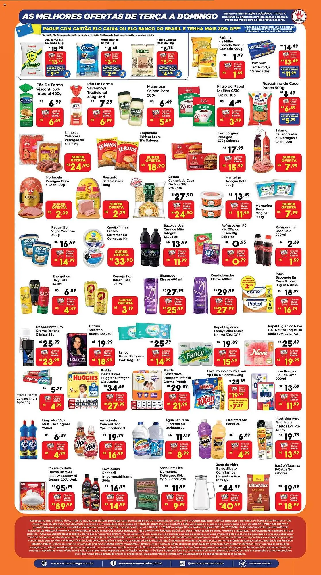 Encarte de Folheto Semar Supermercado 27 de janeiro até 1 de fevereiro 2026 - Pagina 2