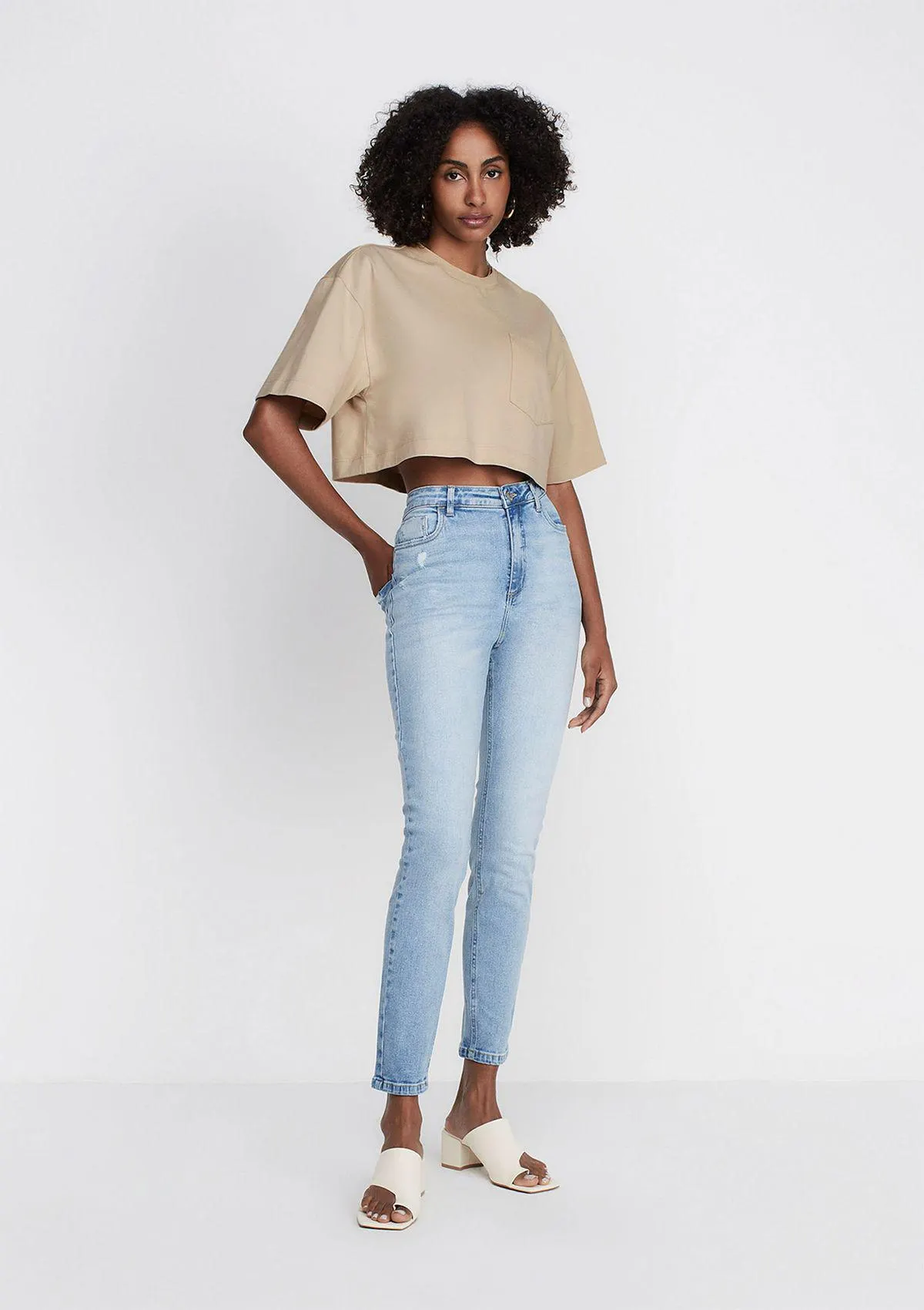 Calça Jeans Super Skinny Cintura Média - Azul