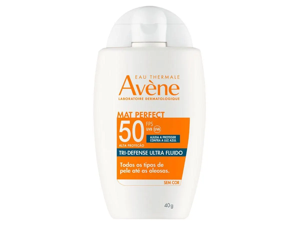 Protetor Solar Facial Avène Mat Perfect Tri-Defense Ultra Fuido FPS50 Sem Cor 40g