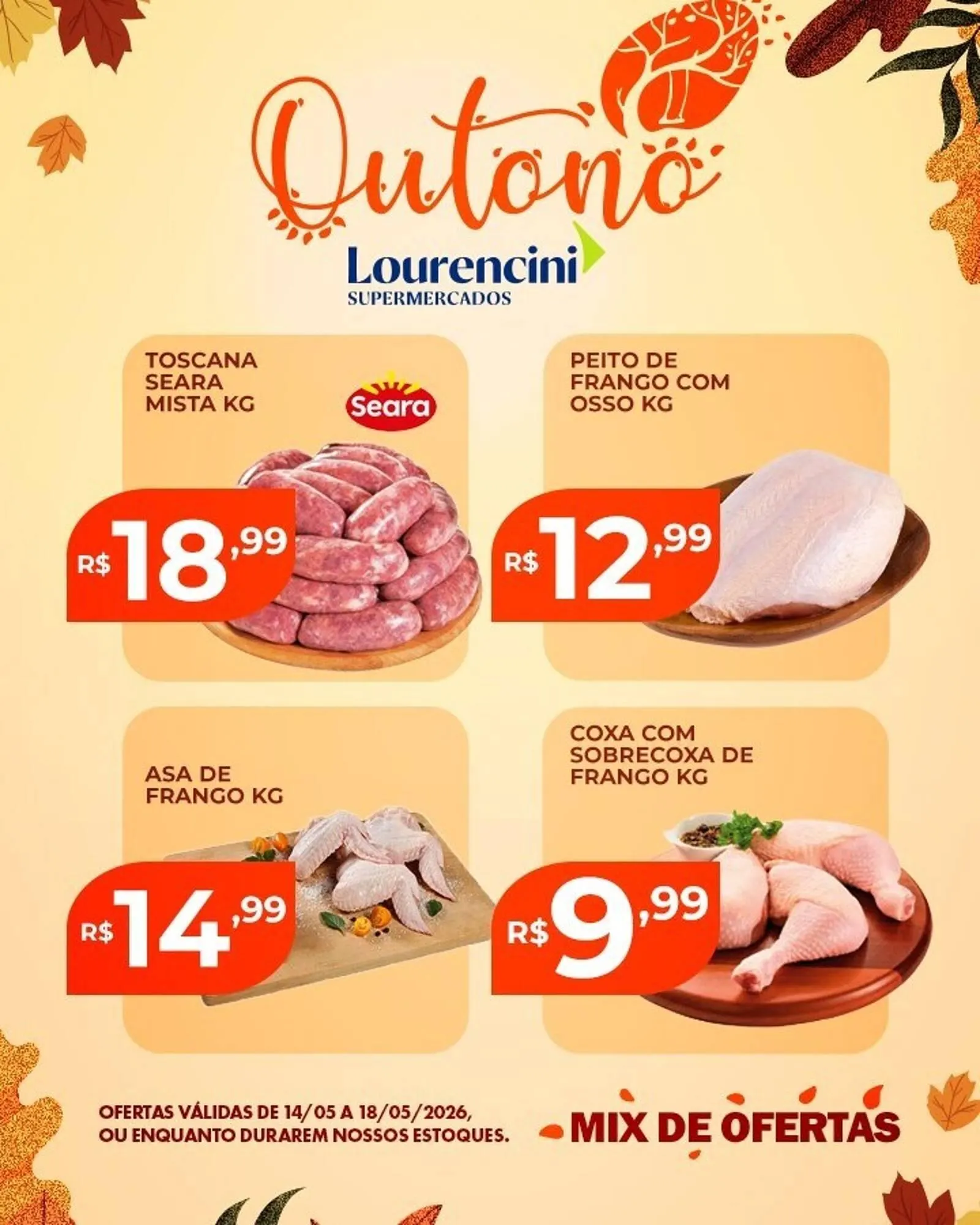Encarte de Catálogo Lourencini Supermercados 14 de maio até 18 de maio 2026 - Pagina 1