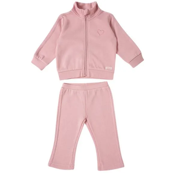 Conjunto comprido rosa claro moletom bebê tip top