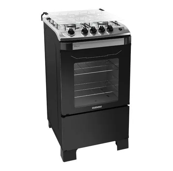 Fogão Itatiaia New Dream - 4 Bocas, Acendimento Automático - Preto