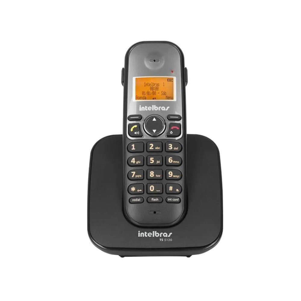 Telefone sem fio com display luminoso preto TS5120, Modelo 4125120, INTELBRAS