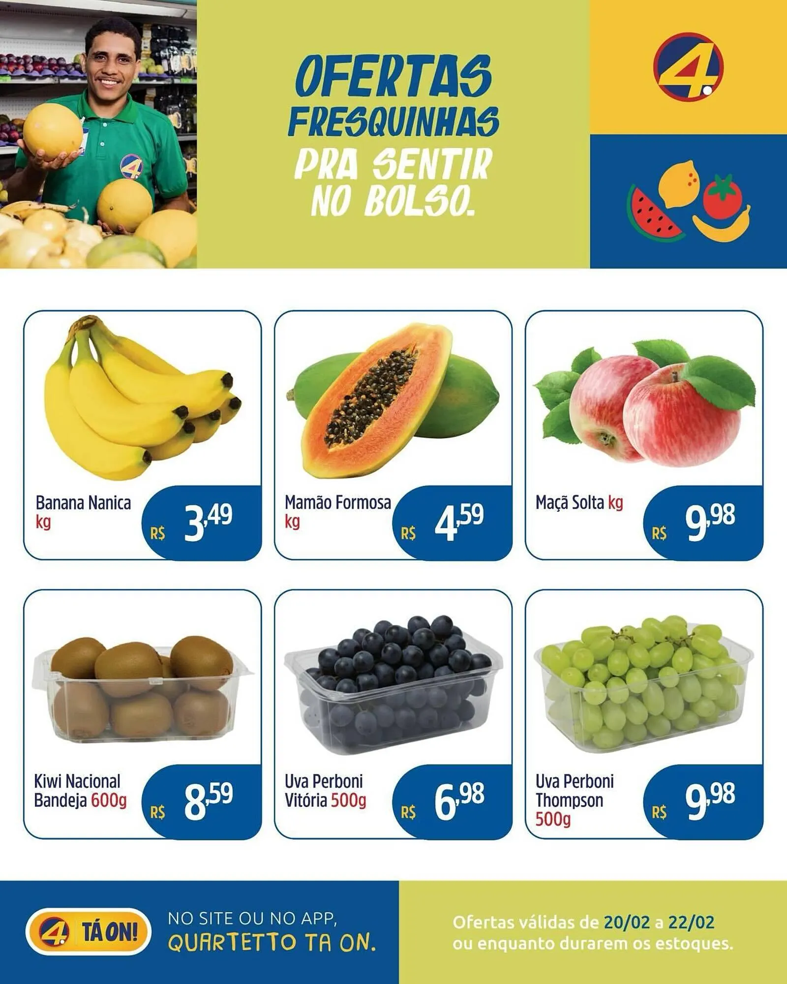 Encarte de Catálogo Quartetto Supermercados 20 de fevereiro até 22 de fevereiro 2026 - Pagina 1