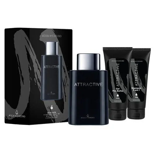 Kit Attractive Masculino (Deo Colônia + Gel Pós-Barba + Shampoo)