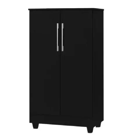 Armário Multiuso Organizador Lavanderia 2 Portas 1,18m Smart Preto J&A