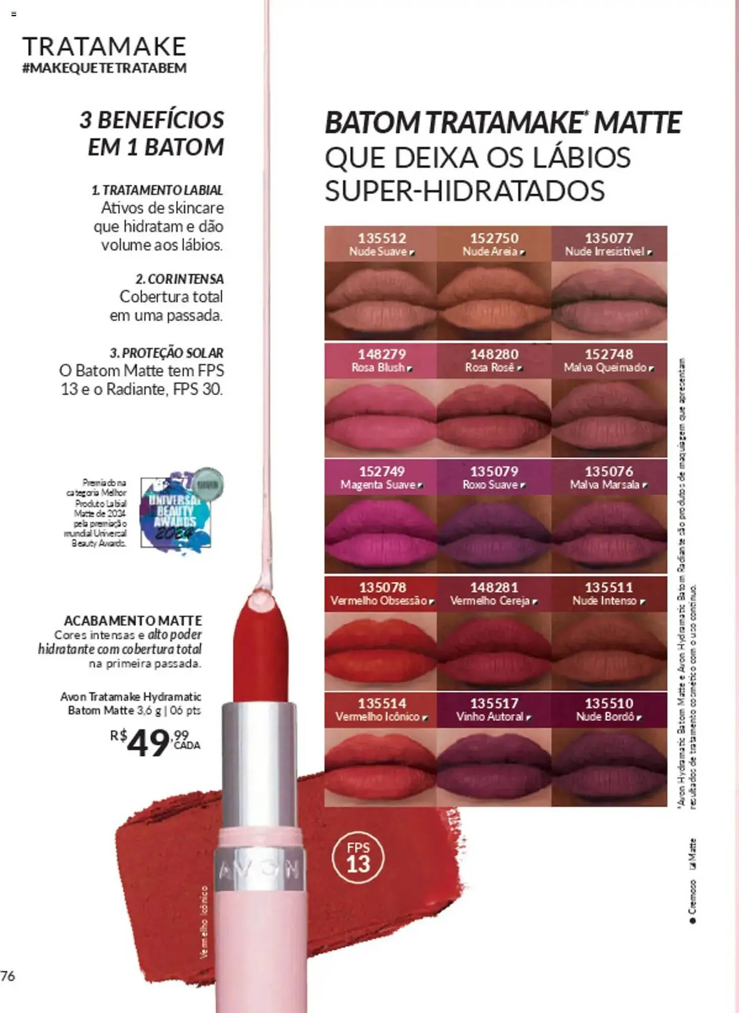 Encarte de Catálogo Avon 10 de março até 30 de junho 2025 - Pagina 76