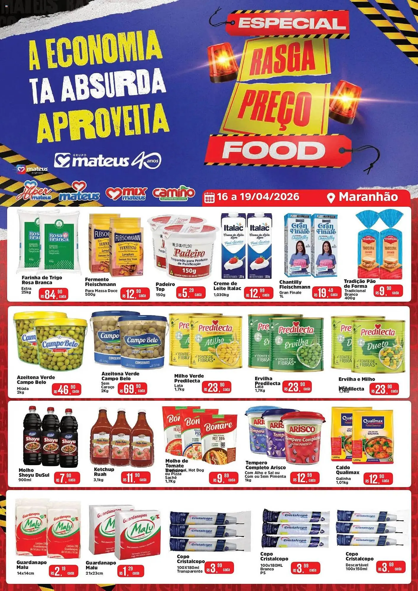 Encarte de Catálogo Supermercados Mateus 16 de abril até 19 de abril 2026 - Pagina 1