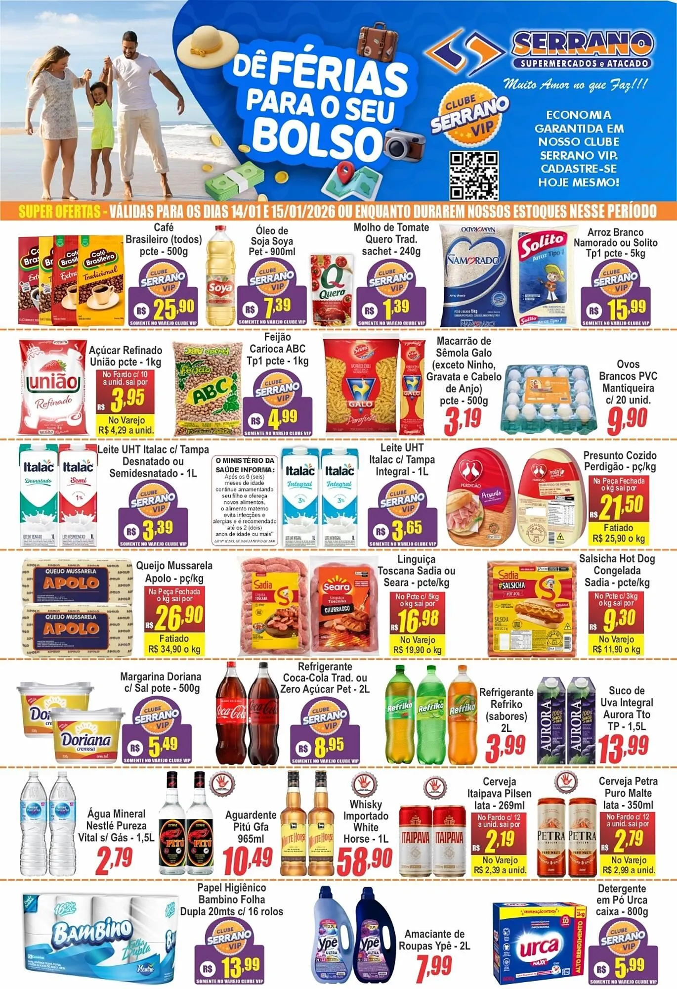 Encarte de Catálogo Serrano Supermercado 14 de janeiro até 20 de janeiro 2026 - Pagina 1