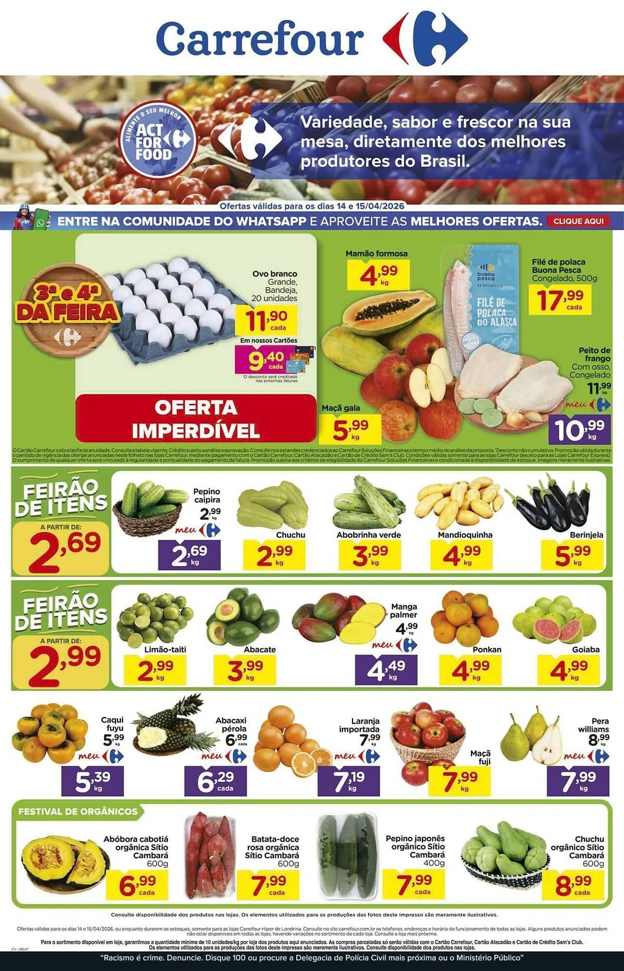 Encarte de Folheto Carrefour 14 de abril até 15 de abril 2026 - Pagina 1