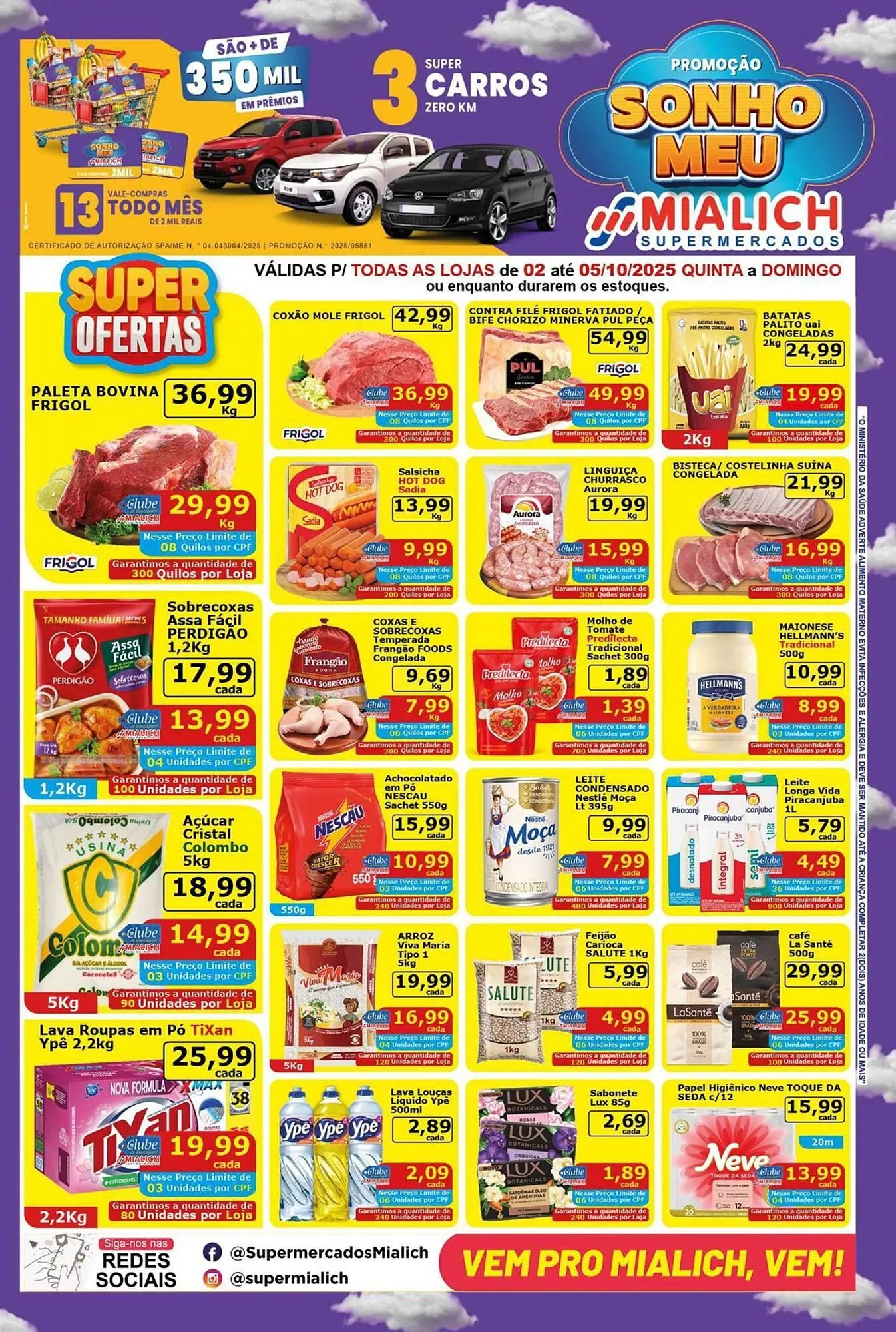 Encarte de Catálogo Mialich Supermercados 3 de outubro até 5 de outubro 2025 - Pagina 1