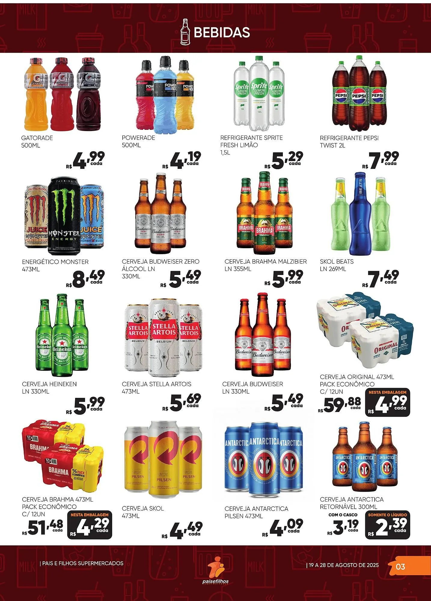 Encarte de Catálogo Pais e Filhos Supermercados 19 de agosto até 28 de agosto 2025 - Pagina 3