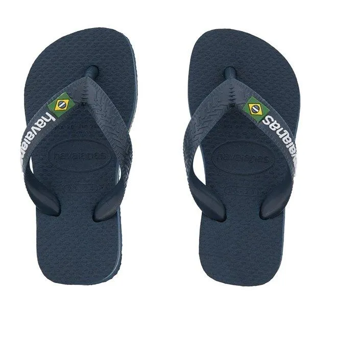 Chinelo Infantil Havaianas Brasil Logo Marinho