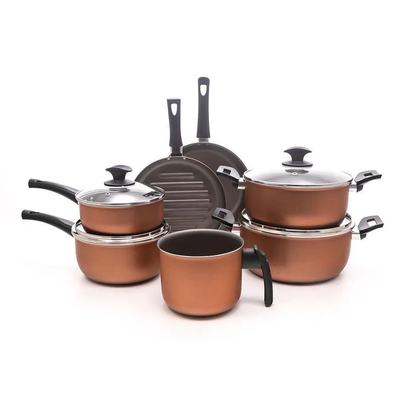Jogo de Panelas Antiaderentes 7 Peças Santorini Cobre - Meridional