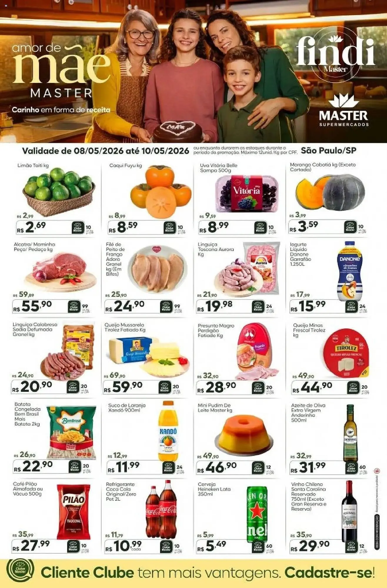 Encarte de Folheto Master Supermercados 8 de maio até 10 de maio 2026 - Pagina 1