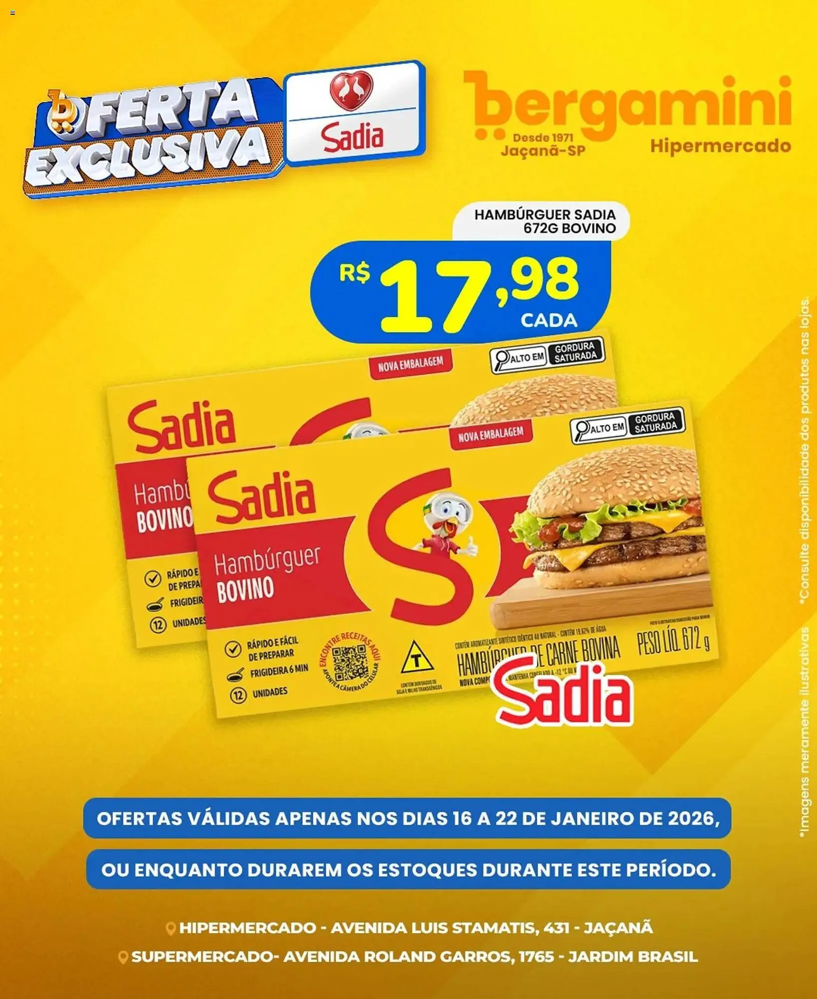 Encarte de Catálogo Supermercado Bergamini 16 de janeiro até 22 de janeiro 2026 - Pagina 1