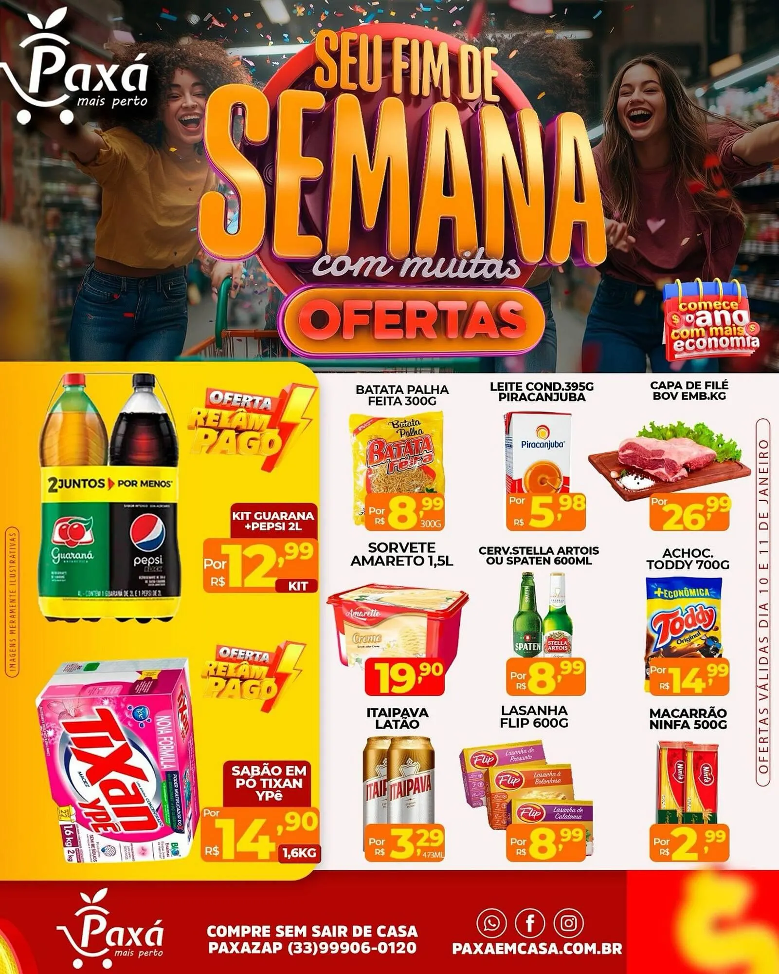 Encarte de Catálogo Paxá Supermercados 10 de janeiro até 11 de janeiro 2026 - Pagina 1