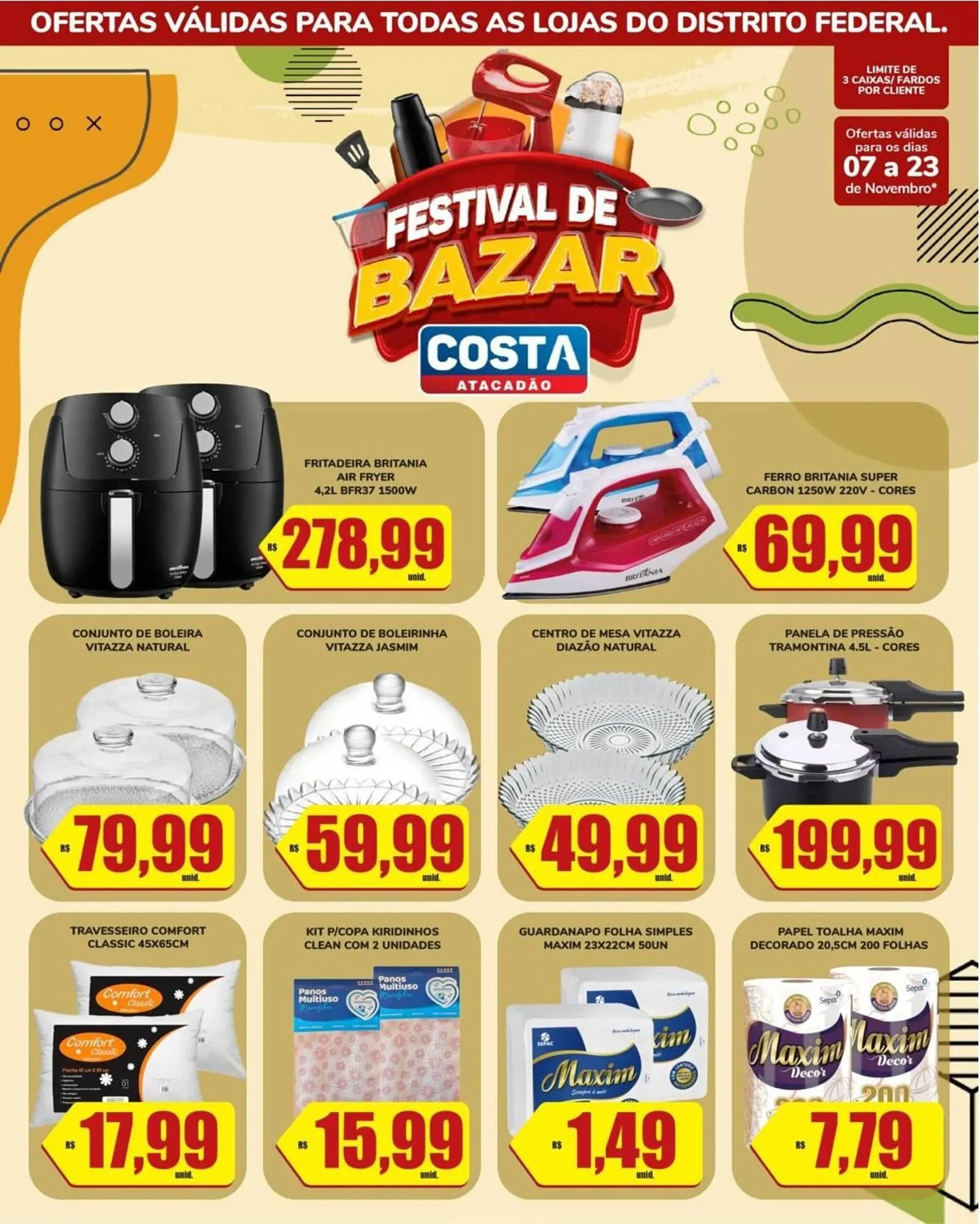 Encarte de Tabloide Costa Atacadão 7 de novembro até 23 de novembro 2025 - Pagina 1